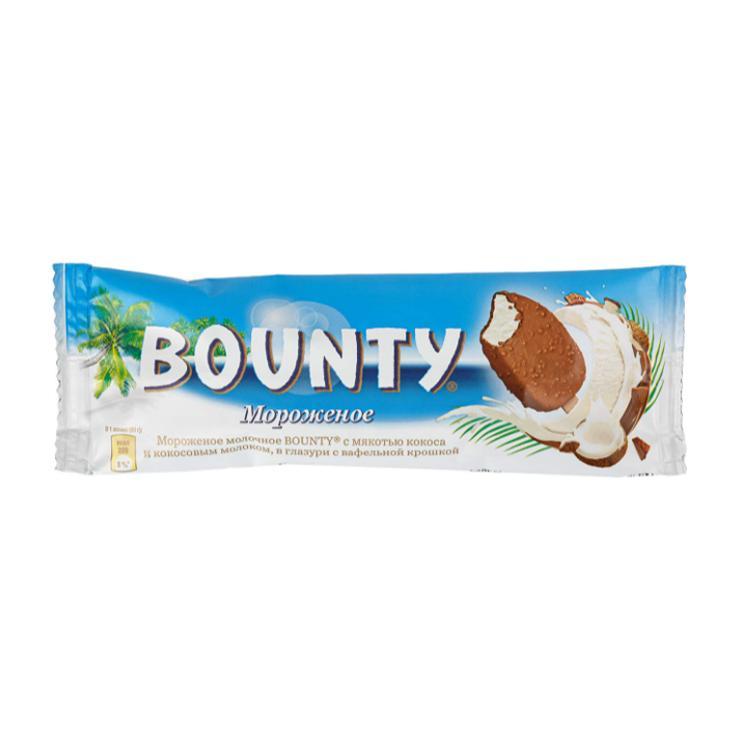 Мороженое эскимо Bounty с кокосом в глазури с вафельной крошкой 60 гр., флоу-пак