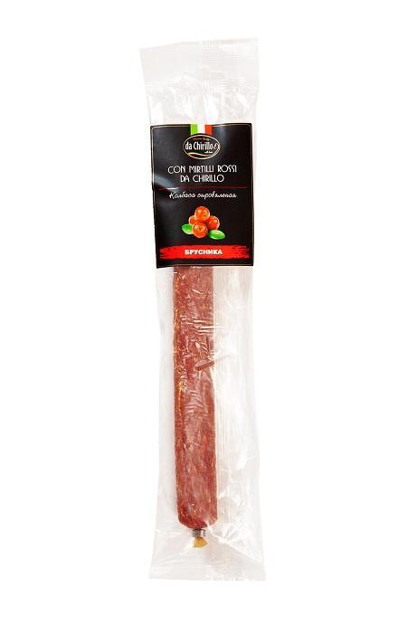 Колбаса Da Chirillo с брусникой Con mirtilli rossi, полусухая с/в 140 гр., пакет, газ