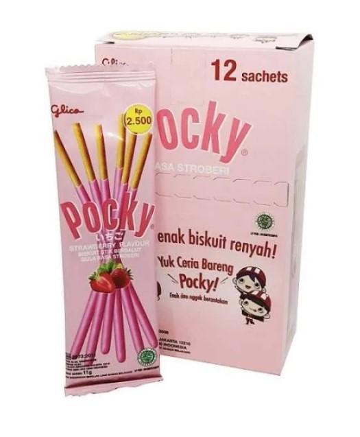 Палочки бисквитные Pocky Single Strawberry 11 гр., флоу-пак