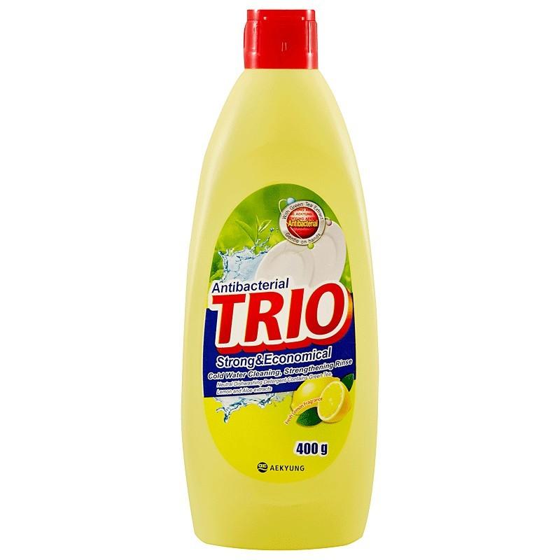 Средство для мытья посуды Kerasys Trio антибактериальное с ароматом лимона 400 мл., ПЭТ