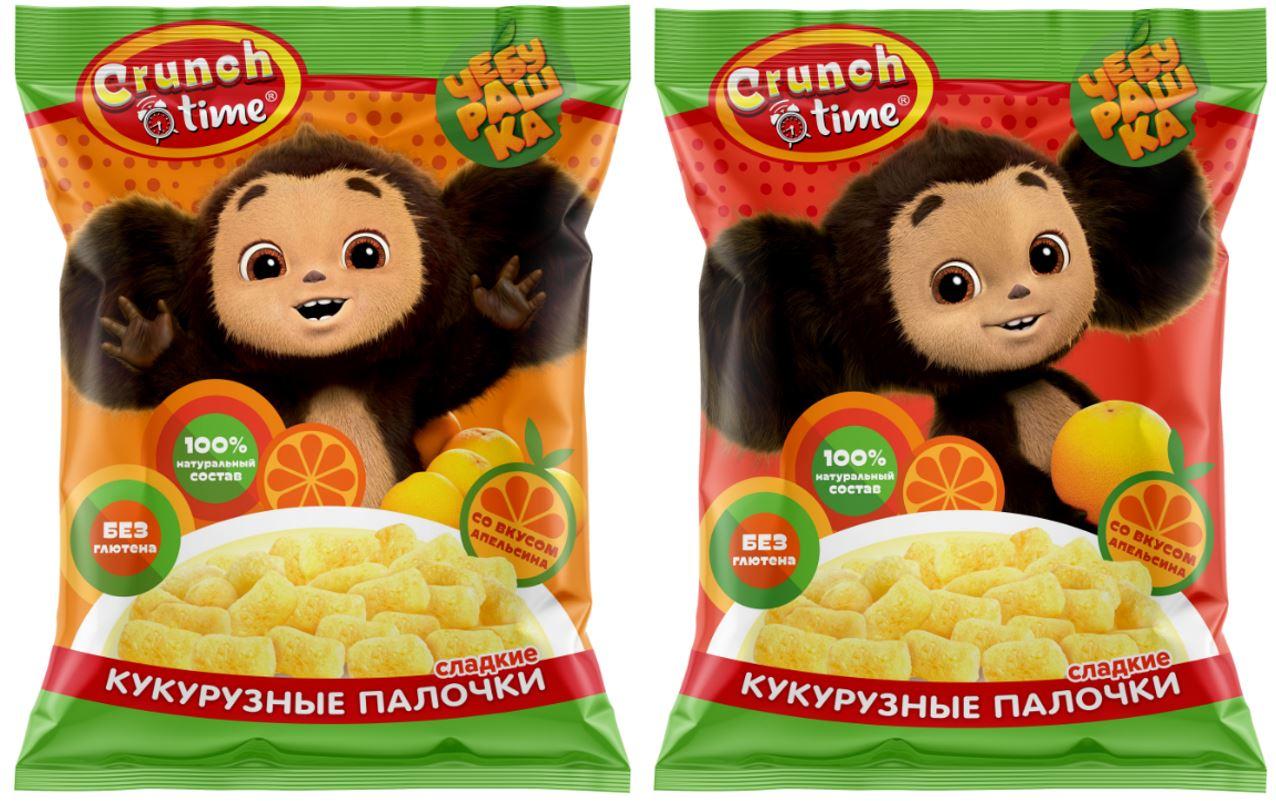 Палочки кукурузные CRUNCH TIME чебурашка 75 гр., флоу-пак