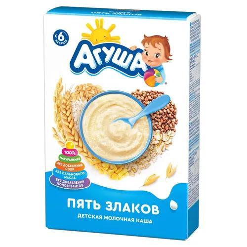Каша Агуша молочная 5 злаков 10% 200 гр., картон