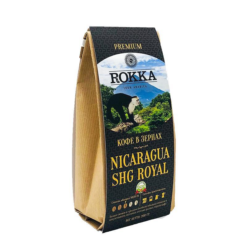 Кофе ROKKA Никарагуа зерно обжарка средняя 200 гр., крафт
