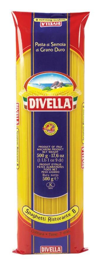 Макаронные изделия Спагетти Ристоранте, Divella, 500 гр., пакет