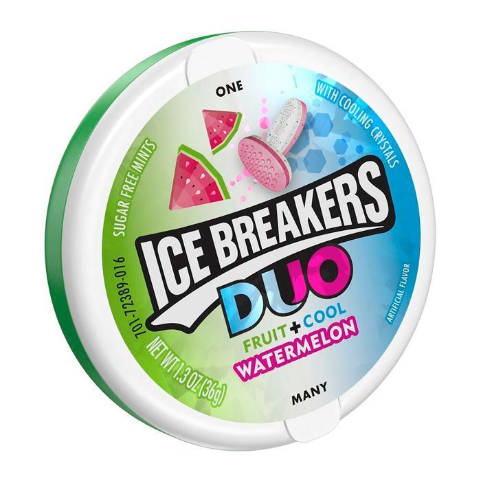 Леденцы Ice Breakers Duo со вкусом арбуза и мяты 36 гр., ПЭТ