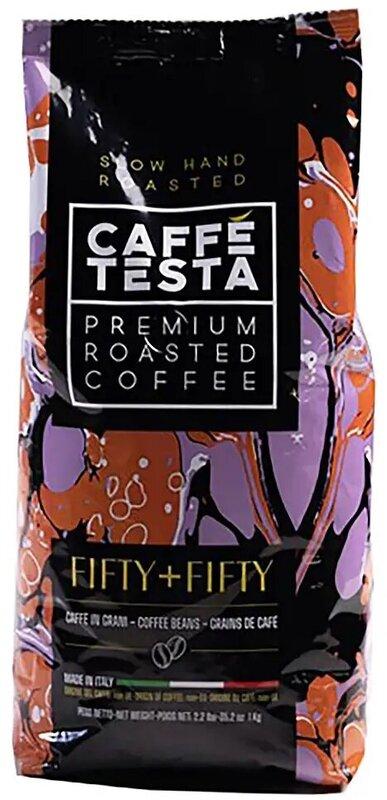Кофе CAFFE TESTA зерновой Fifty + Fifty арабика 50% робуста 50% 1 кг., вакуум