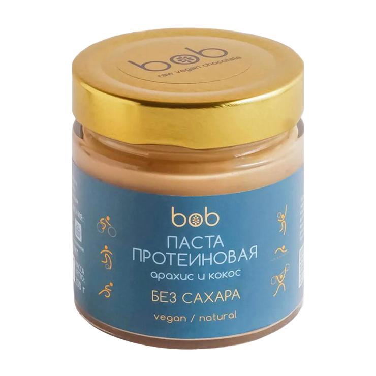 Паста Bob протеиновая арахисовая с кокосом с повышенным содержанием белка 200 гр., стекло