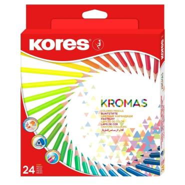 Карандаши цветные 24цв 3-гран Kores Kromas 93392
