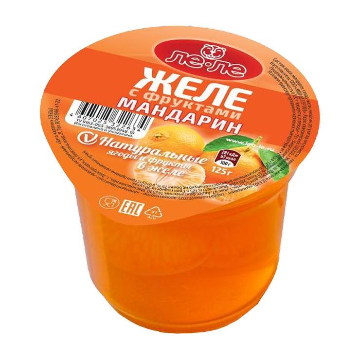 Желе ЛеО-Ле с фруктами мандарин 125 гр., стакан