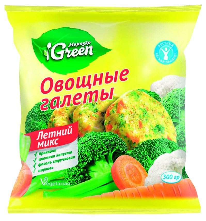 Галеты овощные Green морозко летний микс 300 гр., флоу-пак