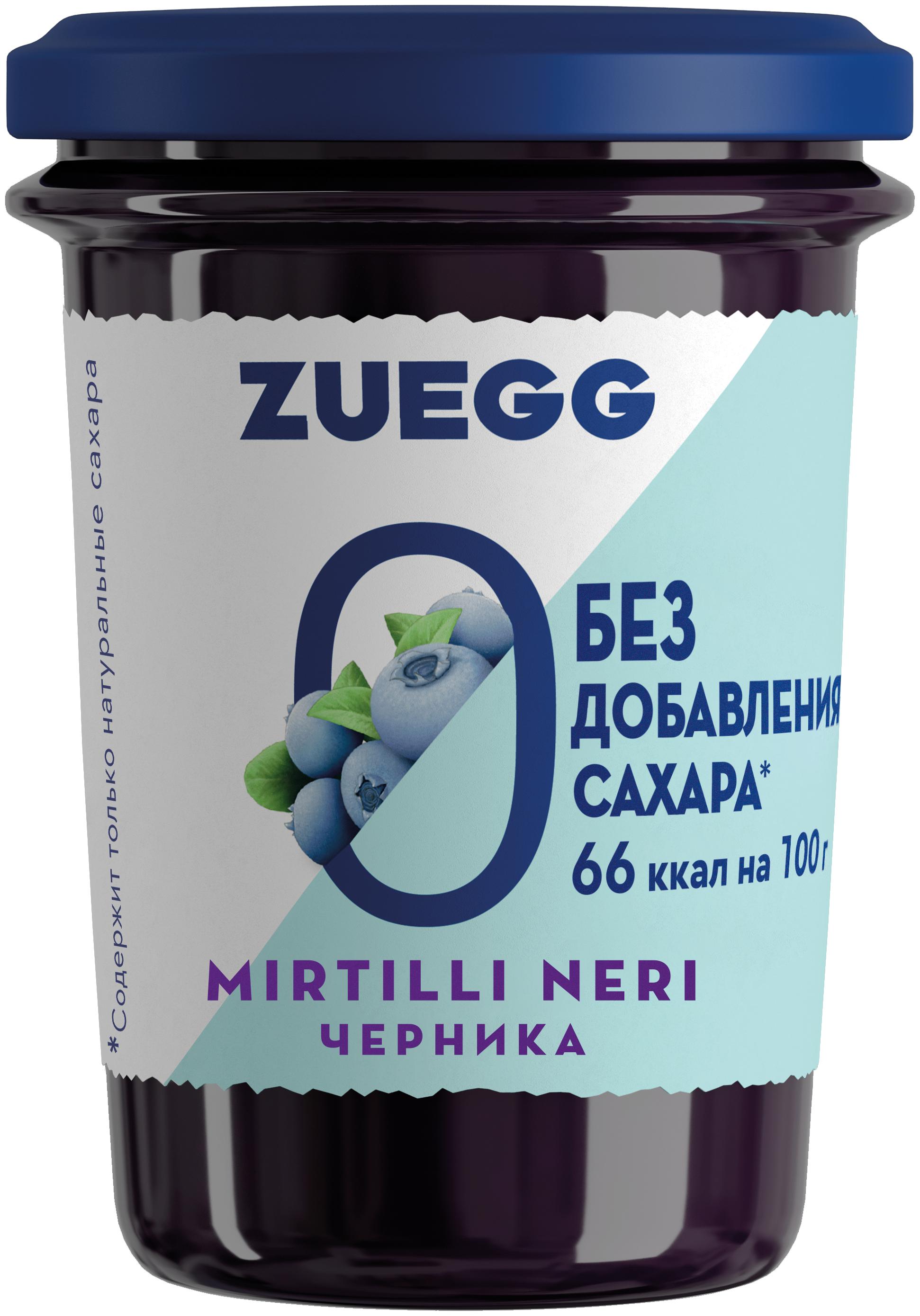 Конфитюр Zuegg  Черника без сахара, 220 гр., стекло