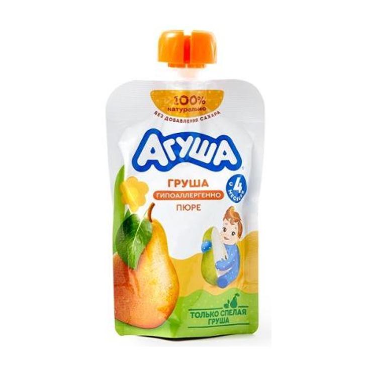 Пюре Агуша груша фруктовое с 4 месяцев, 90 гр., дой-пак