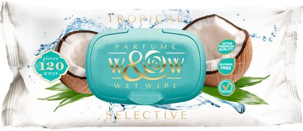 Салфетки влажные парфюмированные W&W Tropical 120 шт., пакет