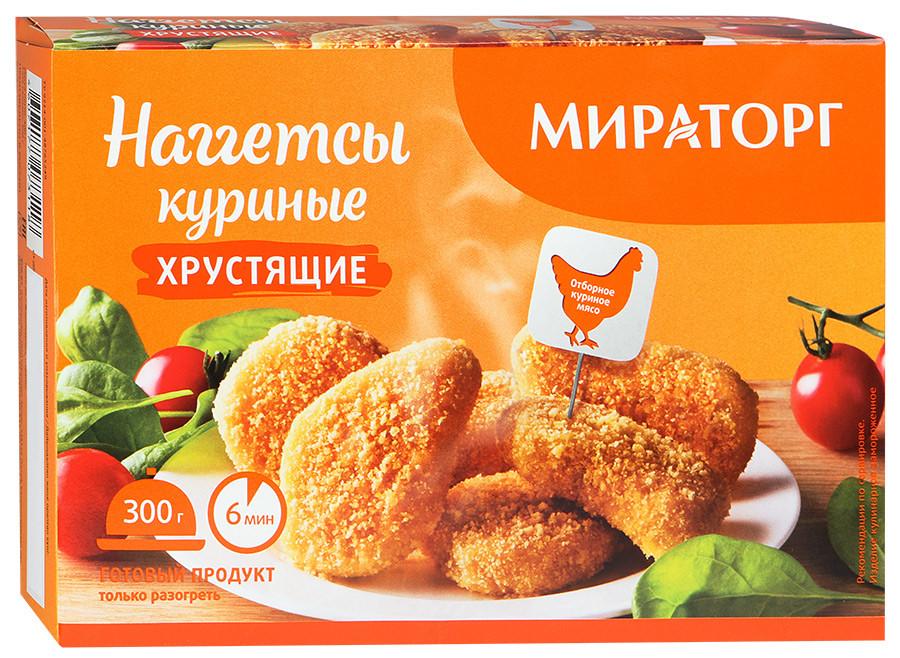 Наггетсы Мираторг куриные хрустящие замороженные 300 гр., картон