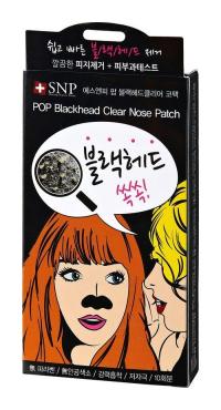 Патчи для носа очищающие поры, 10 шт., SNP Blackhead Clear Nose, 100 гр., картонная коробка