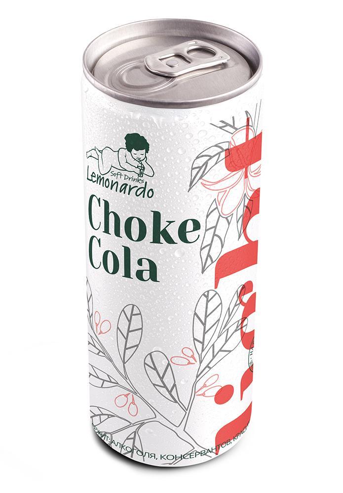 Напиток газированный Lemonardo Choke Cola Light Кола из черноплодной рябины натуральная со стевией 330 мл., ж/б