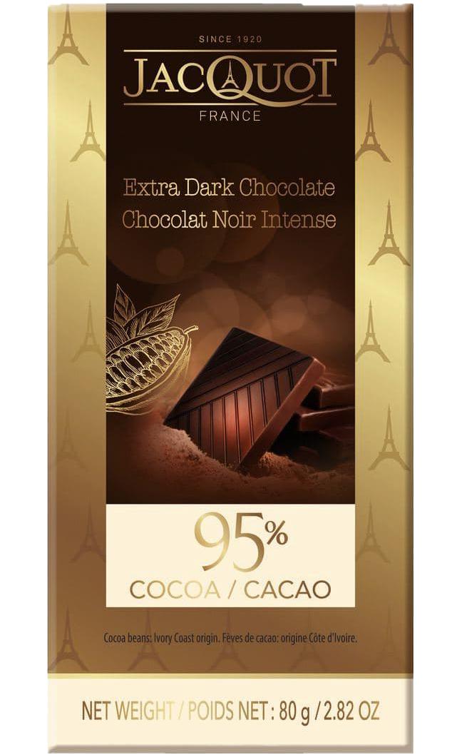 Шоколад Jacquot горький 95% какао 80 гр., картон