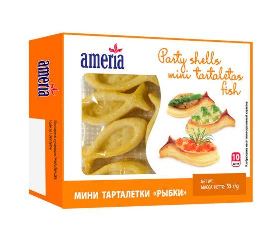Тарталетки Ameria мини рыбки 10 шт., 55 гр., картон