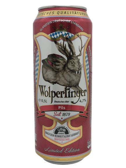 Пиво Wolpertinger Pils светлое 4.7% 500 мл., ж/б