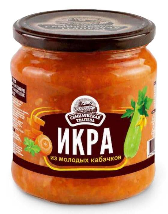 Икра Семилукская трапеза из молодых кабачков 460 гр., стекло