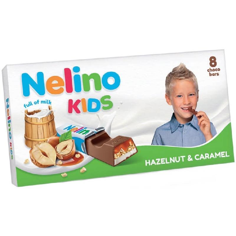 Шоколад Nelino Kids молочный с молочной начинкой с лесным орехом и карамелью 95 гр., картон