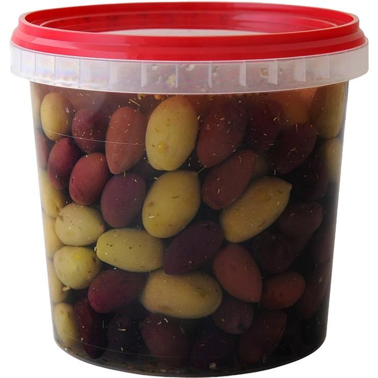 Оливки KONTODIMAS микс зеленых и каламата с косточкой 180 гр., ПЭТ