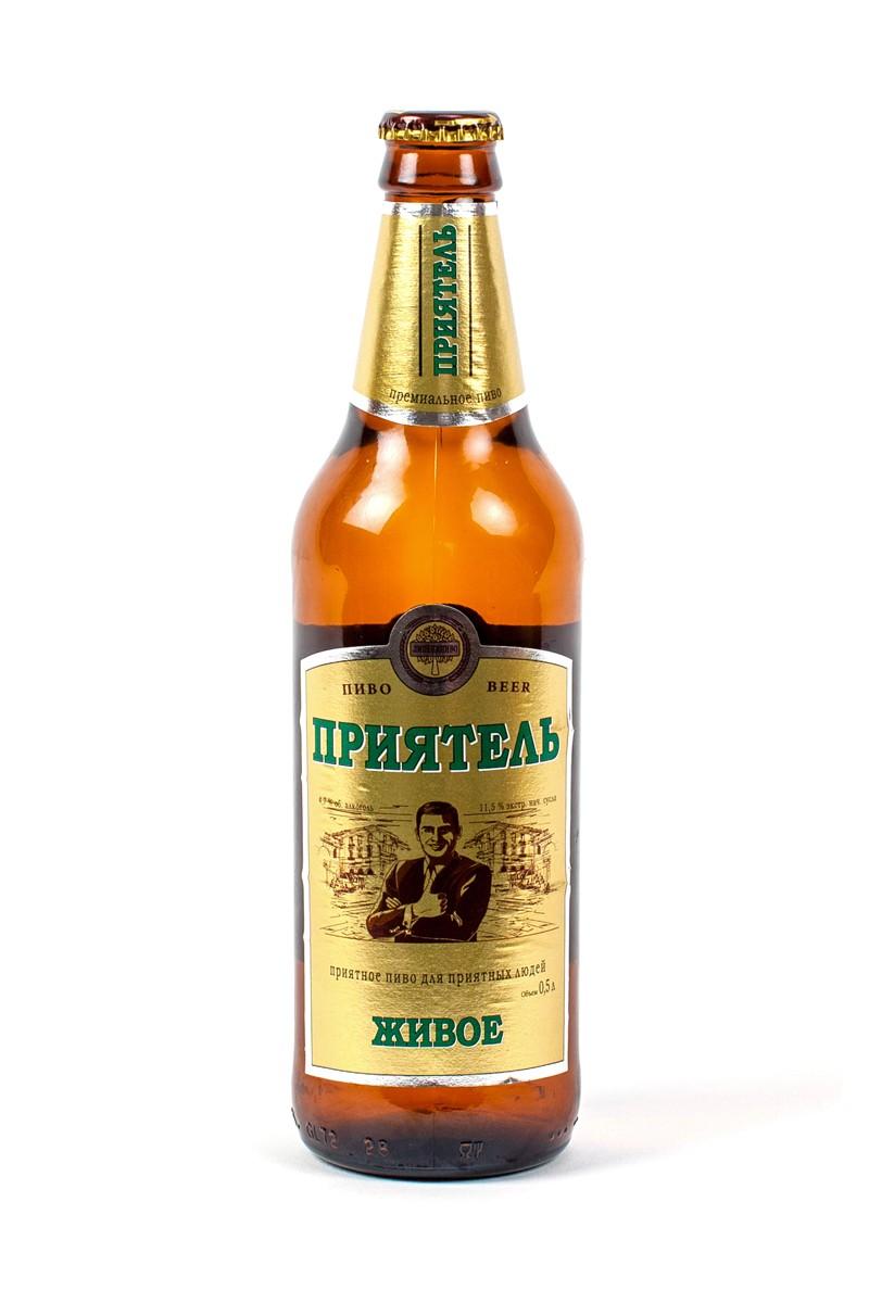 Пиво Липецкпиво Приятель светлое непастеризованное живое 450 мл., стекло