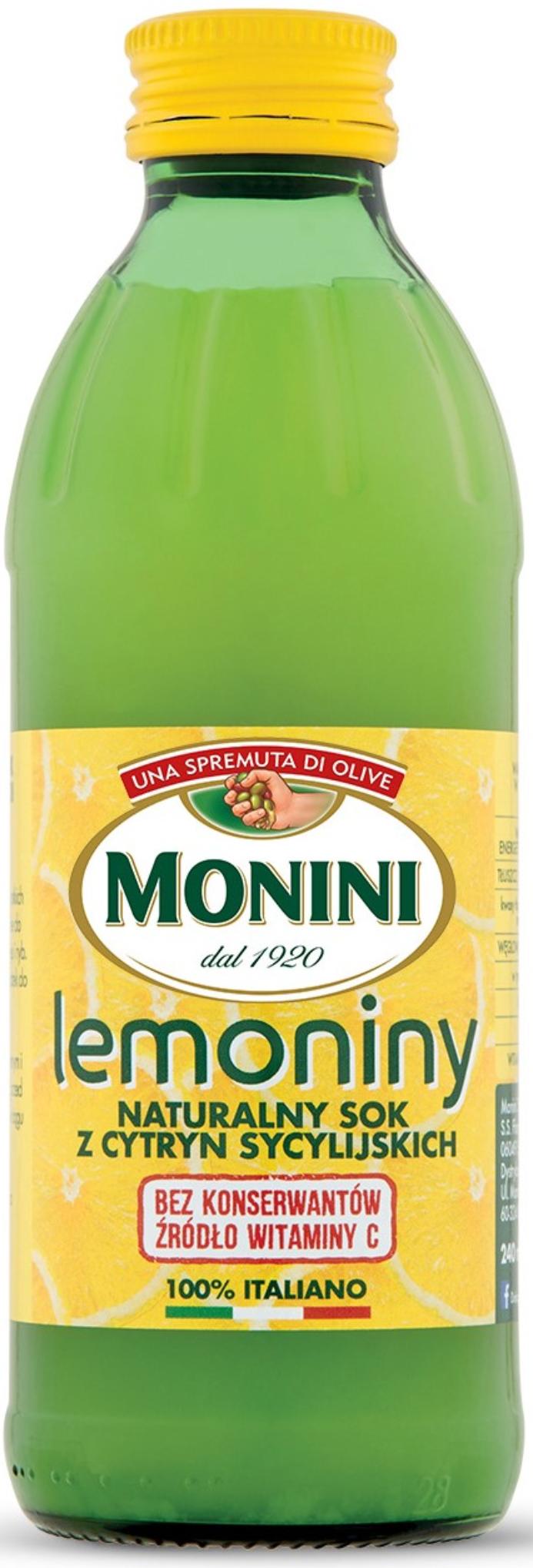 Сок Monini cицилийского лимона, 240 мл., стекло