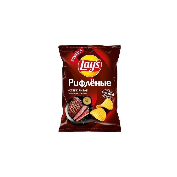 Чипсы Lay's стейк рибай с перечным соусом 140 гр., флоу-пак