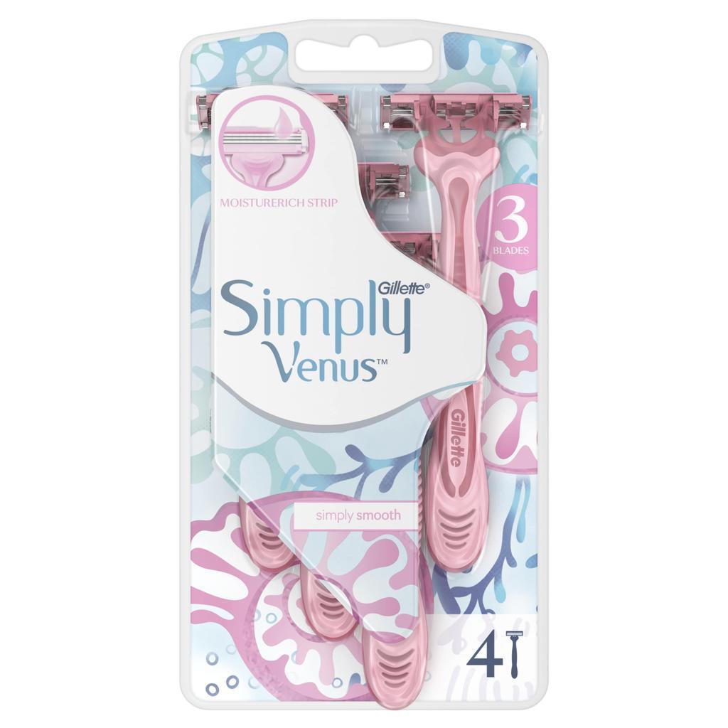 Станок бритвенный Venus Gillette Simply одноразовый 4 шт., блистер
