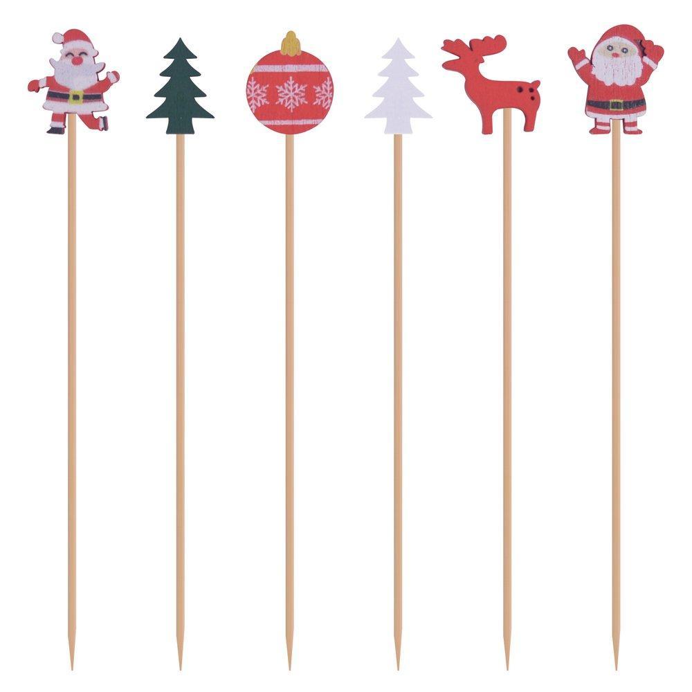 Шпажки для канапе Мультидом новогодние игрушки 24 штуки, пакет