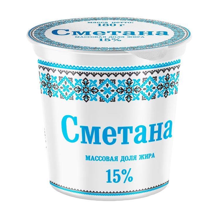 Сметана Славянские Кружева 15% 180 гр., стакан