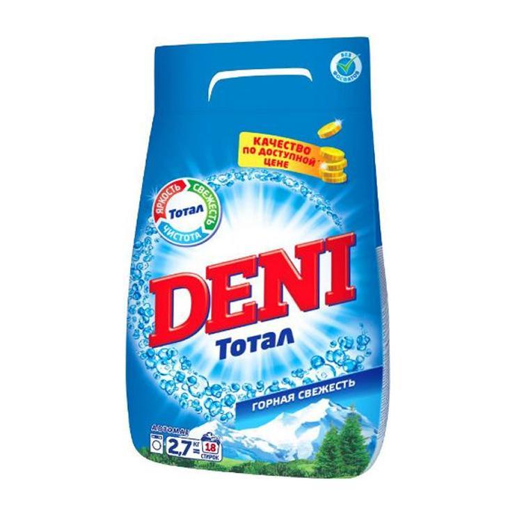 Порошок для стирки DENI Тотал горная свежесть 2,7 кг., флоу-пак