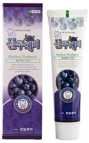 Зубная паста экстрактом черники Hanil Blueberry, 180 гр., картонная коробка