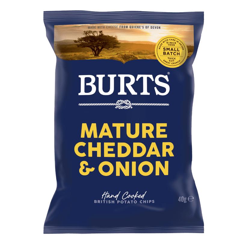 Чипсы Burts Mature Cheddar and Spring Onion картофельные 40 гр., флоу-пак