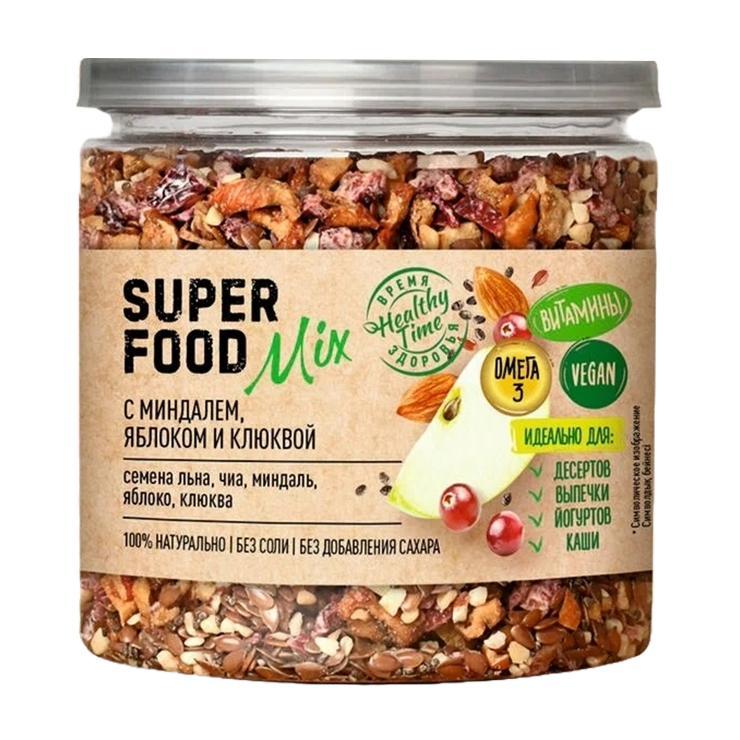 Смесь семян Super Food Mix миндаль яблоко клюква 260 гр., ПЭТ