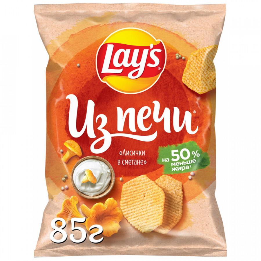 Чипсы Lay's картофельные Из Печи Лисички в сметане, 85 гр., флоу-пак