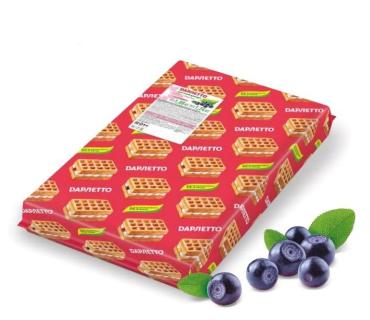 Вафли Дарлетто мягкие с суфле и фруктовой начинкой черника, 1,08 кг.,картон, телевизор