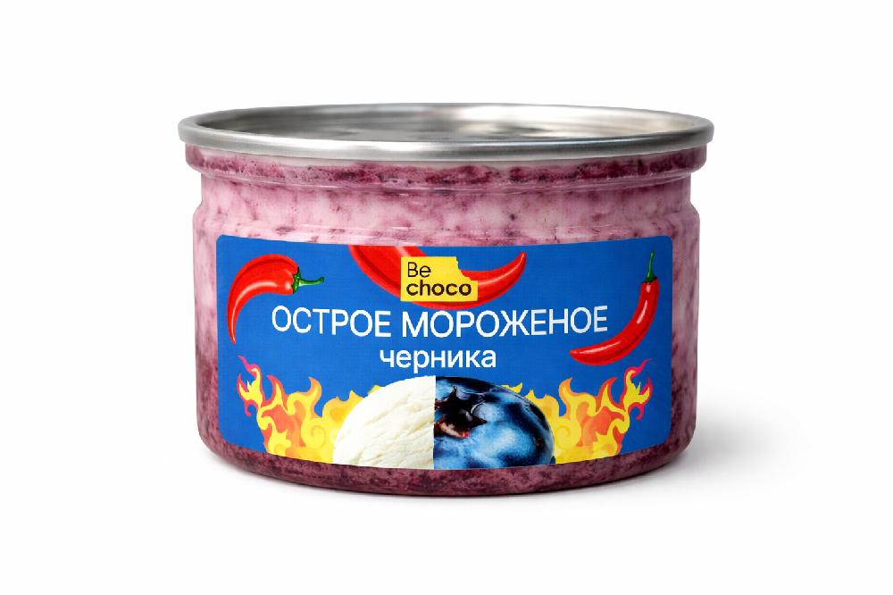 Мороженое BeChoco с острым топпингом черника 145 гр., стакан