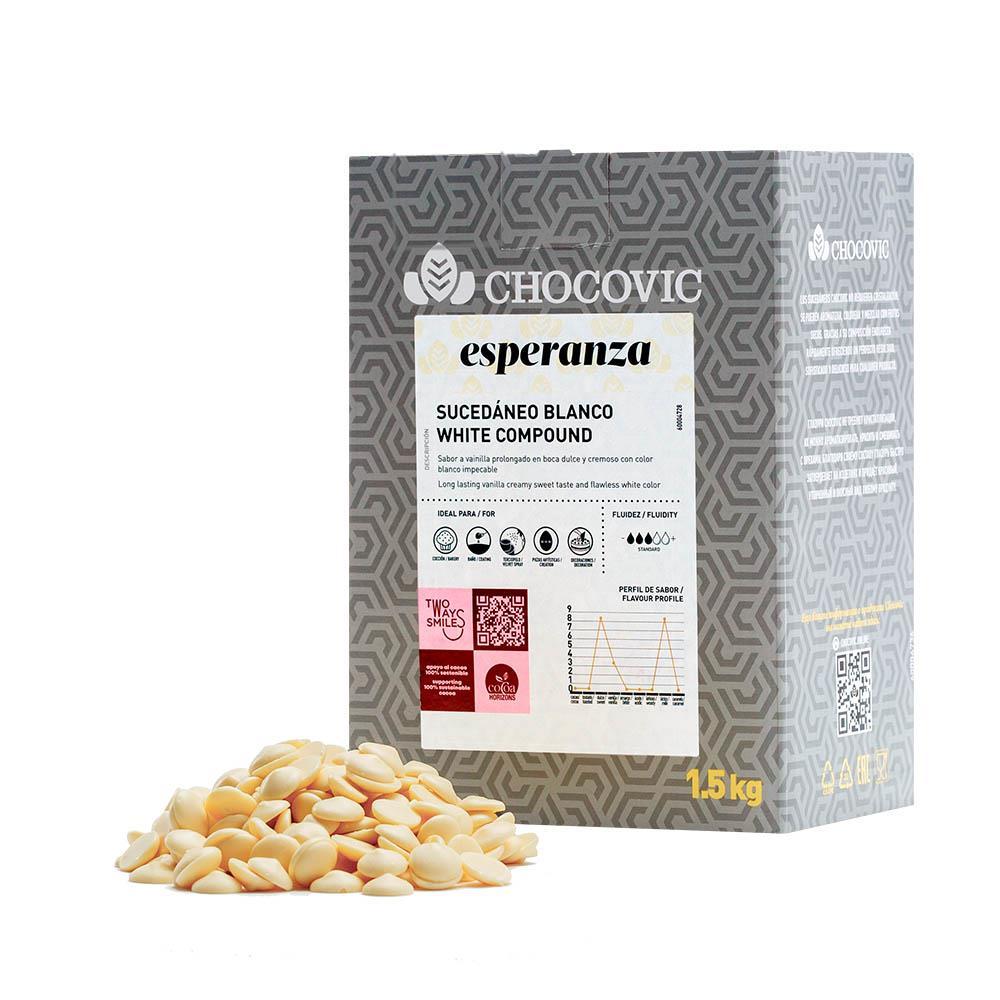 Глазурь Chocovic Esperanza белая 1,5 кг., картон