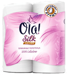 Полотенца Бумажные 2 слоя 2 рулона, Ola! Silk Sense, пластиковый пакет