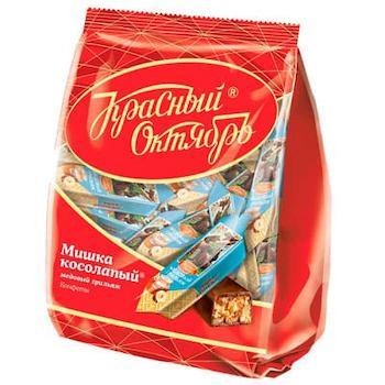 Конфеты Красный октябрь Мишка косолапый медовый грильяж 200 гр., флоу-пак