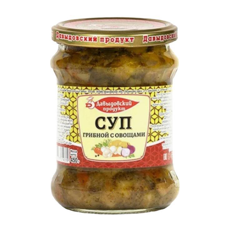 Суп Давыдовский продукт грибной с овощами 450 гр., стекло