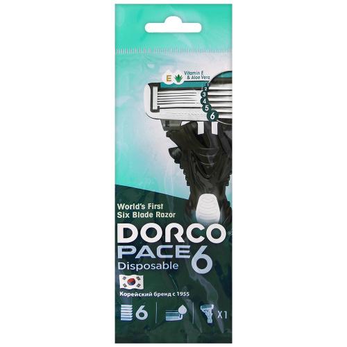 Одноразовый станок Dorco PACE 6 лезвий, флоу-пак