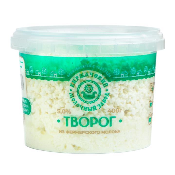 Творог Киржачский МЗ рассыпчатый 5% 400 гр., ведро