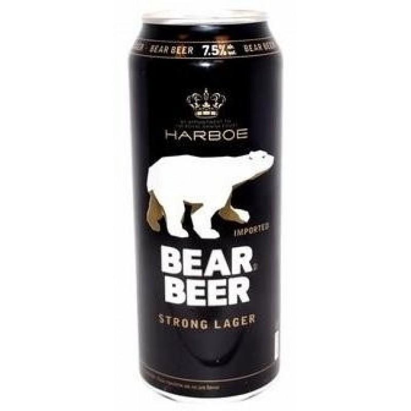 Пиво Светлое пастеризованное фильтрованное Bear Beer Strong lager 7,5%, 450 мл., ж/б