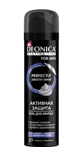 Гель для бритья Deonica for men активная защита с черным углём, 200 мл., баллон
