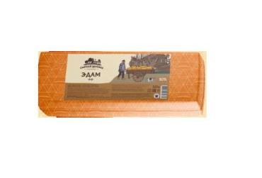 Сыр полутвердый жирность 50% брус, Сырная долина Эдам, 4 кг., вакуумная упаковка