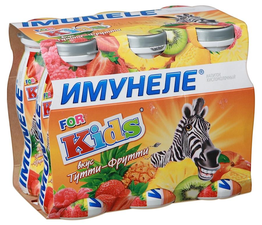 Кисломолочный напиток Имунеле For Kids Вкус Тутти- Фрутти 1,5%