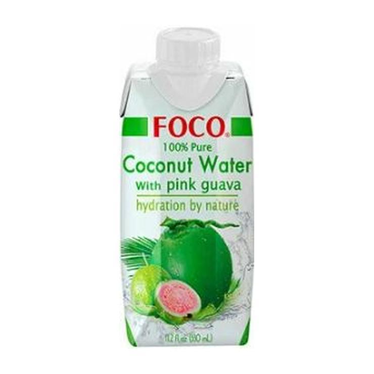 Вода Foco кокосовая с розовой гуавой 330 мл., тетра-пак